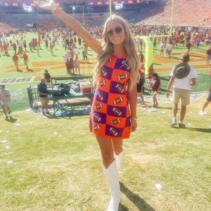 QUEEN OF SPARKLES Football Checkered Dress